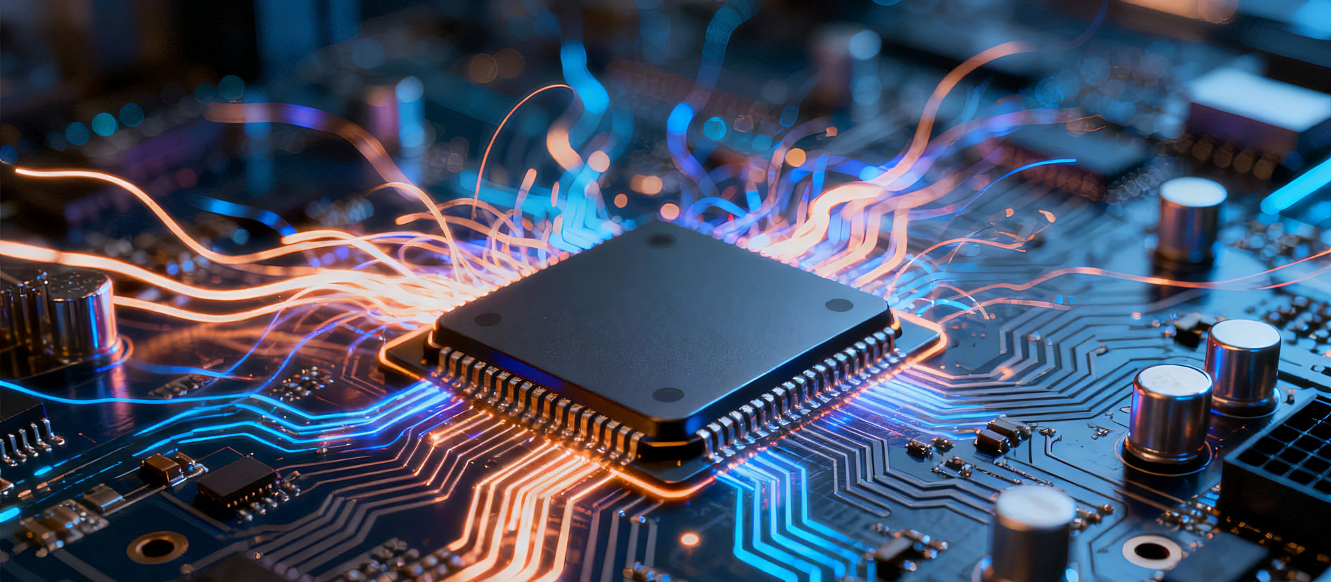 电子电路板上的集成电路芯片